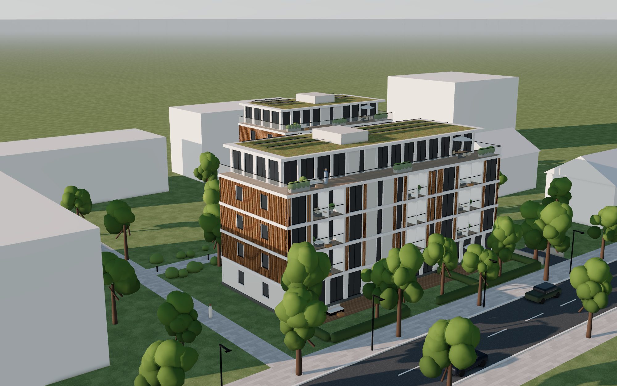 Musterprojekt Lindenbühl am Abend